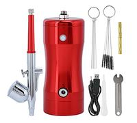 Bomba G12 0,3 mm Mini 7CC Kit de aerógrafo Juego de cepillos de aire con herramienta de limpieza Pistola pulverizadora de pintura profesional de alta precisión para pintura (roja)