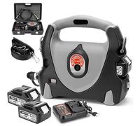 Bomba hidráulica eléctrica con control remoto, 70 Mpa 10152 psi, incluye correa y tubo de aceite de 2 m, alimentado por 2 baterías de 5.0 Ah, doble efecto