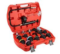 Bomba manual de prueba de presión con manómetro, kit de herramientas de detector de de enfriamiento de probador universal de tanque de agua de 18 piezas