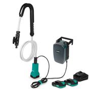 Bomba para depósito de agua de lluvia 20V - 80 W - 1800 l/h - 1,75 bar | 2 baterías 2,0 Ah y cargador incluidos