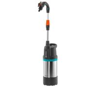 Bomba para recogida de aguas pluviales GARDENA 4700/2 inox automatic: Bomba sumergible a presión con filtro integrado, caudal 4700 l/h, carcasa acero inox, válvula para ajustar el caudal (1766-20)