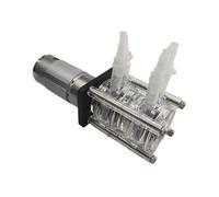 Bomba peristáltica, bomba peristáltica, bomba de agua, bomba dosificadora, cabezal doble de 12 V 24 DC, alto caudal para análisis de laboratorio de acuarios (12 V)