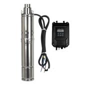 Bomba solar sumergible for pozo profundo de 1 HP (750 W) o 1,5 HP (1200 W) con controlador MPPT y sensor de nivel de líquido. Caudal máximo: 2 m³/h.(750W DC48V 140M)