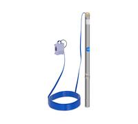 Bomba sumergible - 70 mm / 2,75'' - 3800 l/h - 750 W - cable 20 m / altura de elevación 85 m - acero inoxidable | hillvert