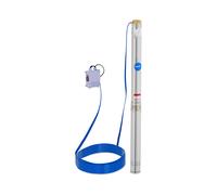 Bomba sumergible - 95 mm / 3,75'' - 10 800 l/h - 2 200 W - cable 50 m / altura de elevación 96 m - acero inoxidable | hillvert