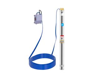 Bomba sumergible - 95 mm / 3,75'' - 13 800 l/h - 2200 W - cable 20 m / altura de elevación 76,4 m - acero inoxidable | hillvert