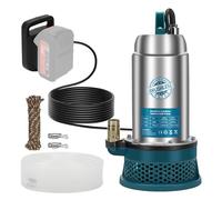 Bomba sumergible compatible con batería Makita de 18 V (sin batería) - 5000L/H Bomba de agua inalámbrica con manguera de 10 m, cable de conexión de 5 m, ideal para piscina, cama de agua, riego de