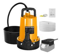 Bomba sumergible con batería para baterías Dewalt de 18 V y 20 V Max (sin batería), caudal de 2800 L/H, altura de extracción de 12 m, cable de conexión de 5 m, tubo de salida de 10 m, para piscina