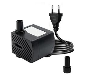 Bomba sumergible de 180L/H 3W, ultra silenciosa para acuario con cable de alimentación de 1,3m, con 1 boquilla para acuario de fuente, acuario, jardín de estanque, enchufe de la UE