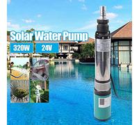 Bomba sumergible de acero inoxidable para pozos profundos, CC 24 V, 320 W, bomba sumergible solar hasta 25 m, 5 m³/h