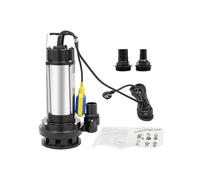 Bomba sumergible para agua limpia/sucia, 2 HP/1500 W, con sumidero de acero inoxidable de 36 000 l/h. Bomba de engranajes hidráulica