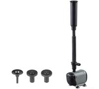 Bomba sumergible para fuente de estanque de jardín de 600 l/h con flujo ajustable, 3 boquillas y sistema de filtración integrado (EQB-600P)