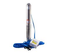 Bomba sumergible para pozo espa leader saturn 4 03 10 de 1200 w de potencia y caudal máximo de 5100 l/h y una altura máxima de impulsión de 72 metros