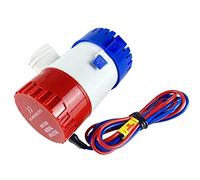 Bomba sumergible pequeña ajustable Bomba de achique eléctrica 350/500/750/1100 GPH, 12 V, 24 for barco, sumergible, accesorios bomba agua marina, bajo nivel ruido(1100GPH 12V)