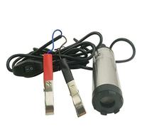 Bomba sumergible pequeña ajustable mini CC 12 V/24 V, bomba sumergible eléctrica portátil para bombear aceite, agua, carcasa de acero inoxidable, transferencia de combustible de 12 l/min (clip de