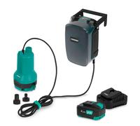 Bomba sumergible sin cable 20V - 90 W - 3800 l/h - 0,6 bar - agua limpia y sucia | batería 4,0 Ah y cargador incluidos