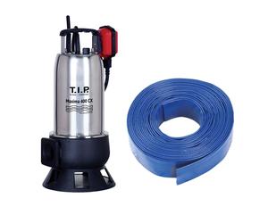Bomba sumergible T.I.P. Maxima 24000 con manguera de drenaje de 20 metros - 950 W | 24 m³/h | Monofásico 230 V medium Rojo / Negro / Acero inoxidable