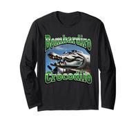 Bombadiro Crocodilo Divertido Italiano Brainrot Meme Gráfico Manga Larga