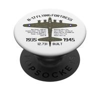 Bombardero B-17 Flying Fortress Segunda Guerra Mundial con especificaciones envejecidas PopSockets PopGrip Adhesivo