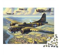 Bombarderos de la Segunda Guerra Mundial Puzzle 1000 Piezas Aviones de Guerra Arte Cartón Premium para Adultos Regalo Navidad para Decorar Mejor Regalo Oferta 52x38cm/1000pcs