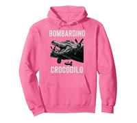 Bombardino Crocodilo Divertido Cocodrilo Italiano Brainrot Meme Sudadera con Capucha, Unisex para Adultos, Rosa Brillante, S