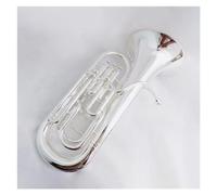 Bombardino Profesional Bombardino Compensador 3+1 Pistones Instrumentos De Latón Con Estuche Rígido Y Boquilla (Color : Silver)