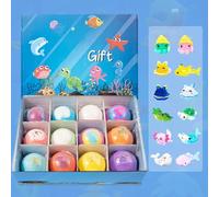 Bombas Baño Juguetes Su Interior, 12 Piezas Bombas Baño Animales Juguetes, B-ombas Baños Artesanales Naturales Juguete Animales Marinos, Kit SPA Efervescente B-ombas Baños Orgánicas, para Niños Niñas