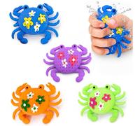 Bombas de agua 4 unidades, juguetes reutilizables para piscina, animales acuáticos con efecto bomba de agua, juguete de baño comprimible para piscina, piscina, bañera, cangrejo para el baño, la