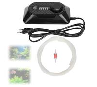 Bombas de Aire para Acuarios, 6W Mini Generador de Ozono per 1L-50L Acuario Bomba de Oxígeno Silenciosa, Silencioso Oxigenador Pecera with Manguera (Negro) (EU)