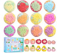 Bombas de Baño,12 Set Bolas de Baño,Juguete sorpresa en el interior,bolas de baño de burbujas naturales y ecológicas hechas a mano,regalos de cumpleaños, Navidad y Pascua para niñas y niños