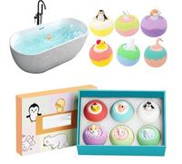 Bombas de baño, 6 unidades, vaporizador de ducha con persistente, bolas de espuma hechas a mano con figura de animal en el interior, para niñas, cumpleaños, vacaciones, relajación