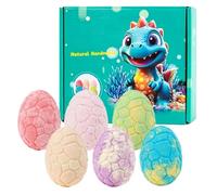 Bombas de Baño con de | 6 Piezas de Huevo de Dinosaurio Limpiador Corporal con un Efecto Refrescante - Sales de Baño Burbujeantes - para Regalo, Spa en Casa, Bañera, Viaje, Hotel, Niños y Niña