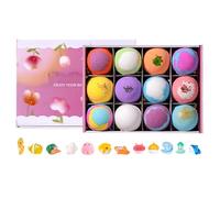 Bombas De Baño Espumosas - PVC Juego De 12 23x18x6cm | Pastillas Efervescentes Con Juguetes | Kit De Regalo Hidratante Para Aromaterapia, Cuidado Calmante, Spa En Casa Y Relax