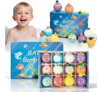 Bombas de baño naturales para niños con mega burbujas y sorpresa en el interior, juego de regalo de baño con temática oceánica, Bubbly Natural Color Changing Spa Balls, cesta de Oriente, juguetes de
