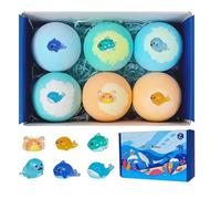Bombas de Baño Niños con Juguete Surprise, 12 Bolas de Baño Niños con Juguete, Lindos Animales Bomba de Baños Gaseosa para Niñas, Juguetes Animales Marinos Juego Bolas de Sales de Baños Regalo