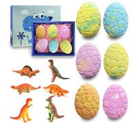 Bombas de Baño Niños Dinosaurios 6 Piezas,Bombas de Baño con Juguetes Sorpresa,Set de Regalo Cumpleaños,Navidad,San Valentin,Halloween,Pascua Regalo para Niños Niñas