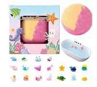 Bombas de baño para - efervescente colorido con juguete en el interior para calcetines de Navidad, bola de baño de espuma, para cumpleaños, acción de gracia de niñas y niños familia