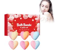 Bombas de baño para el día de San Valentín, en forma de corazón, dos tonos para niñas con juguetes sorpresa en el interior, bola de baño de burbujas naturales hecha a mano, regalos de relleno de