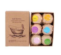 Bombas De Baño Para Hombres Paquetes Para Bombas De Ba O 15×10×5 6Pcs Set Bomba De Baño Aromaterapia Relajación Hidratante Aceite Esencial Spa Bomba Baño