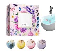 Bombas de Baño para Mujeres,4 Unidades con Flores Secas para el Cuidado del Baño - Sales de Efervescentes | Para Mujeres, Parejas, Amantes del Spa, Noches Especiales, Hoteles, Hogar, Viajes