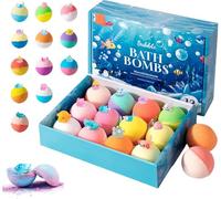 Bombas de baño para niños con sorpresa en el interior, bombas de baño para niños, juego de regalo de cesta de Pascua, con juguetes sorpresa del océano dentro de bolas de baño de burbujas para niños