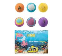 Bombas de baño para niños, Surprise Inside, 5,1 x 5,1 cm Set con 6 unidades, Bubble Bath Bombs with Marine Toys, vibrante no manchado Colors Natural Bomb with Gift, ideal Holiday Gift for Women Girls
