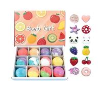 Bombas de baño perfumadas - 12 unidades de limpiador de burbujas con forma de fruta para el placer de lavar la piel, de baño espumoso con función interior de juguete para relajarse