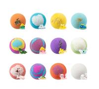 Bombas de Baño - Set de 12 piezas natural y colorido - Regalo de Bombs de Baño con Burbujas y Sal para Niñas - Regalos para cumpleaños niños niñas detalles regalos navideños