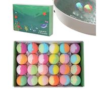 Bombas De Burbujas - 24 Unidades | Bolas De Sal Olorosas Fauna Marina | Kit Juego Bañera Fragancia Vegetal Infantil Hijos Hijas Guardería Domicilio Entretenimiento Obsequio