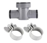 Bombas de filtro de piscina multifuncionales, conector en T de 1.5 a 1.25 pulgadas con juntas tóricas y abrazaderas de manguera, pieza de repuesto para manguera de piscina