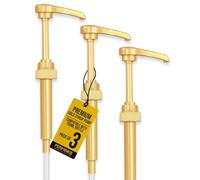 Bombas de jarabe de oro premium (paquete de 4) compatibles con botellas Torani & Davinci de 750 ml, ideales para jarabes de café, conos de nieve, saborizantes, accesorios de barra de café, sin