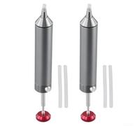 Bombas desoldadoras de aleación de aluminio 2 piezas con tubos de silicona, pluma de succión de soldadura portátil para placa de circuito y mantenimiento de componentes electrónicos