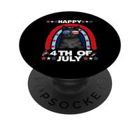 Bombay Cat Happy 4th of July Patriotic American Cats Lovers PopSockets PopGrip Adhesivo