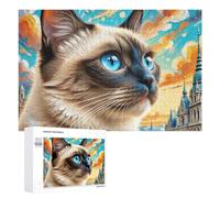 Bombay Gato Puzzle 1000 Piezas Rompecabezas Familiar 3D Linda Mascota Obra De Arte Colorido para Hombres Y Mujeres A 14 Años Aliviar Estrés DIY Creativo 1000 PCS
